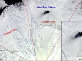 Le trou dans la banquise au large de la côte antarctique a été repéré par un satellite de la NASA le 25 septembre 2017.